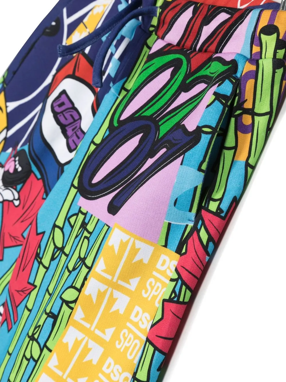 Dsquared2 Graphic-print Shorts In Blue