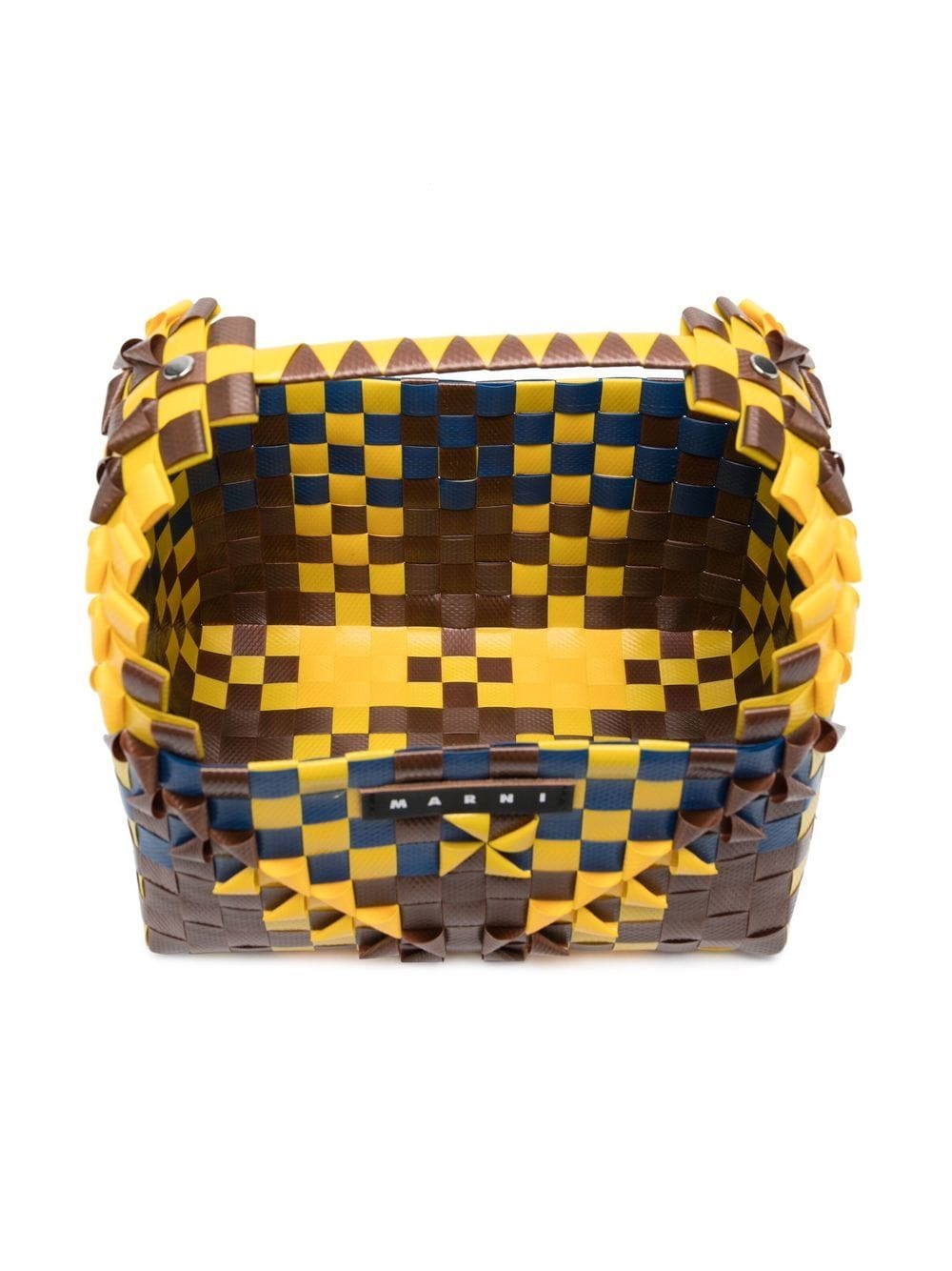 Shop Marni Rainbow Interwoven Shoulder Bag In Yellow