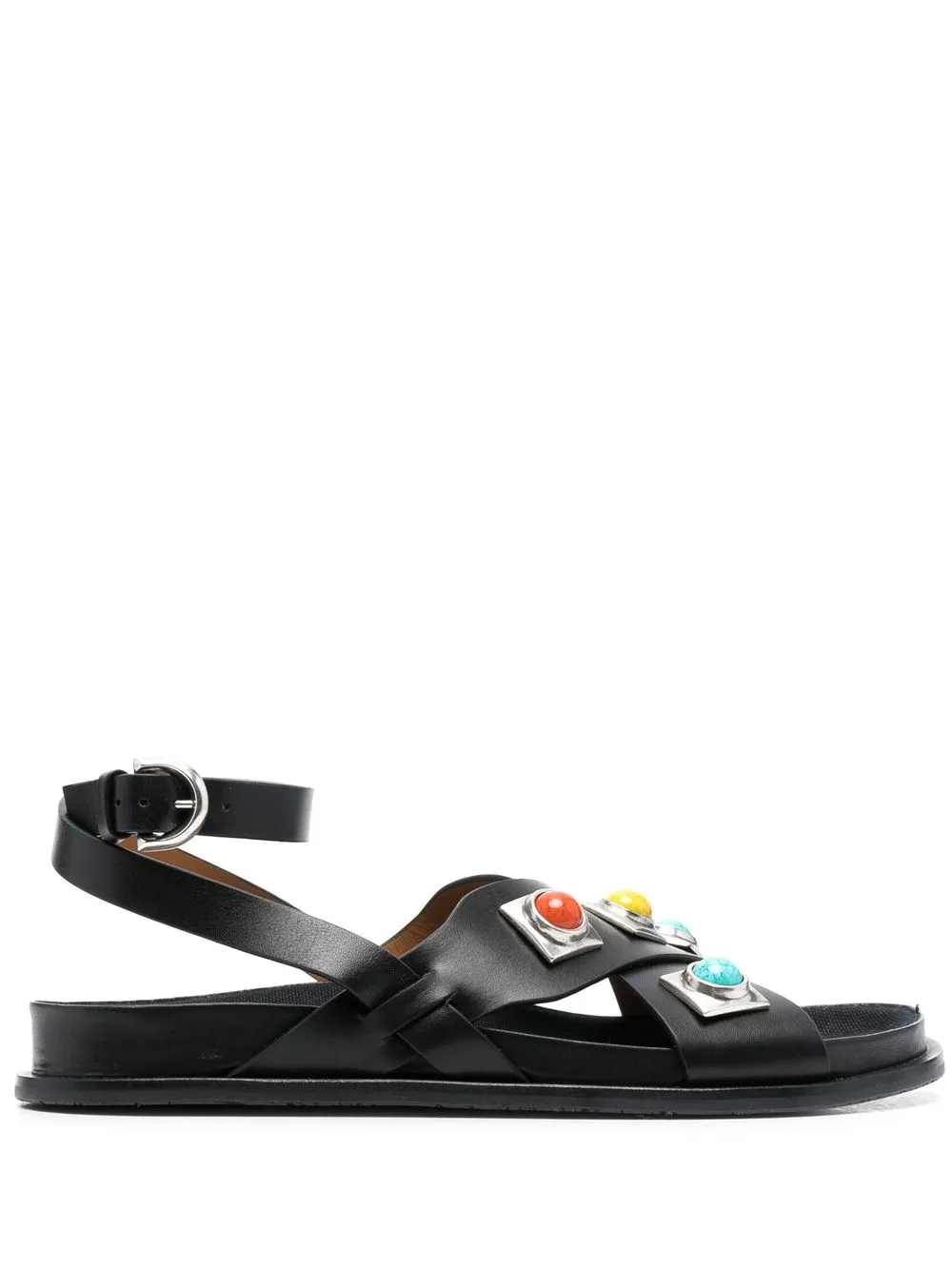 

ETRO stone-embellished leather sandals - Black