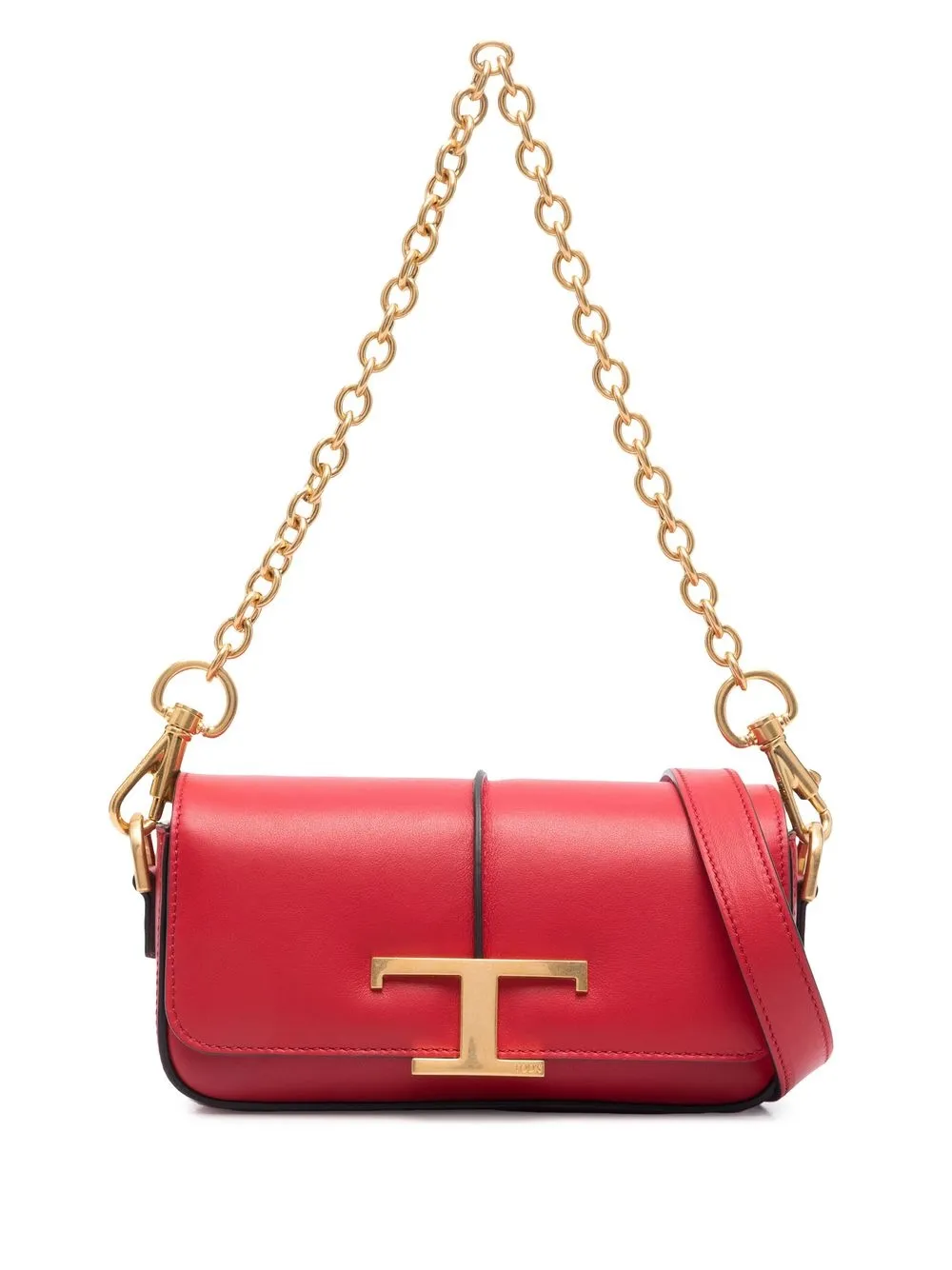 

Tod's logo-plaque leather shoulder bag - Red