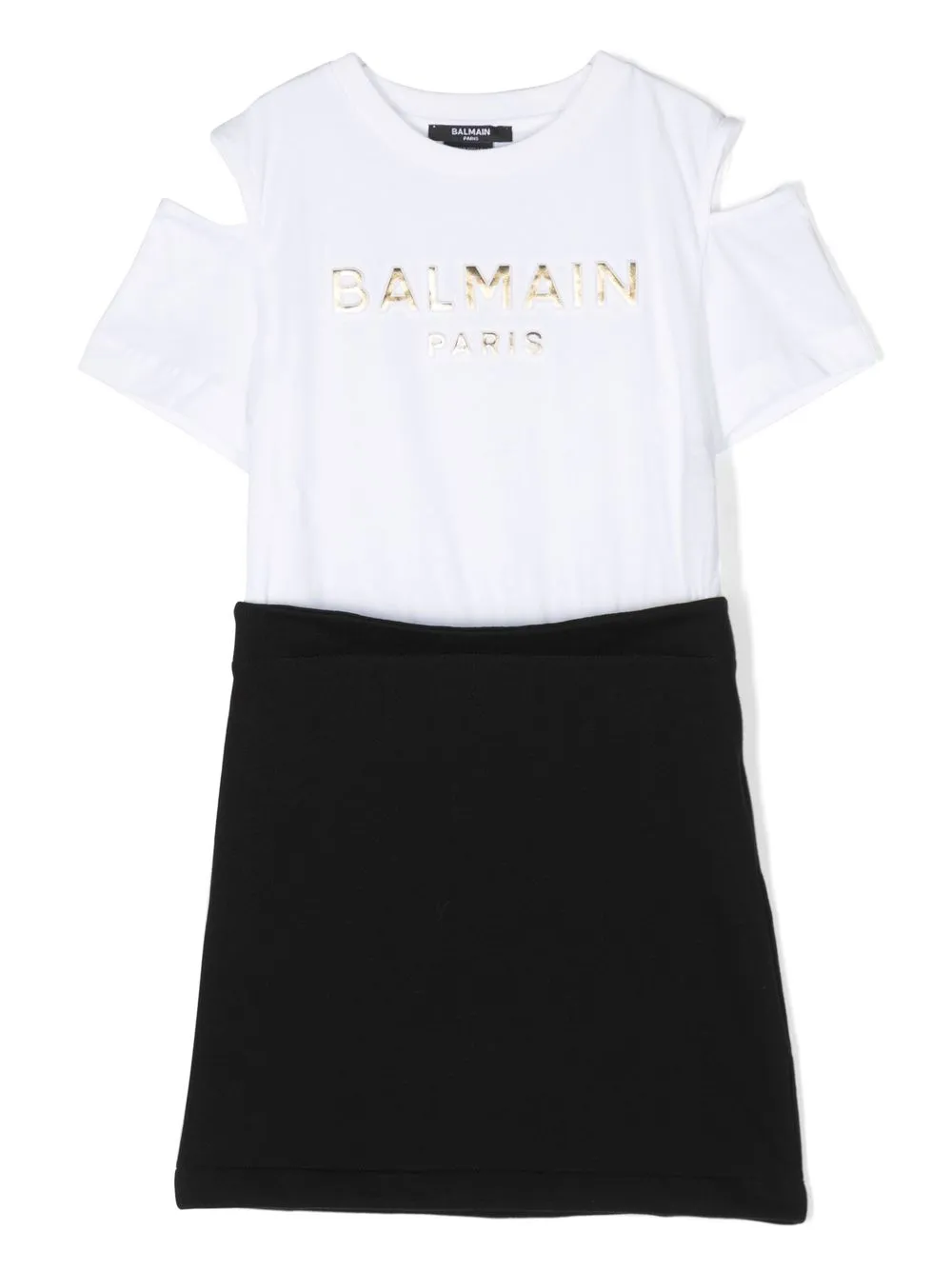 

Balmain Kids logo-print cut-out T-shirt dress - White