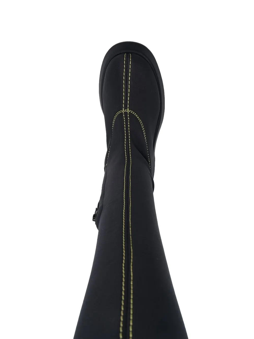 Ganni Retro Flatform Over-the-knee Sockboots In Black In Black