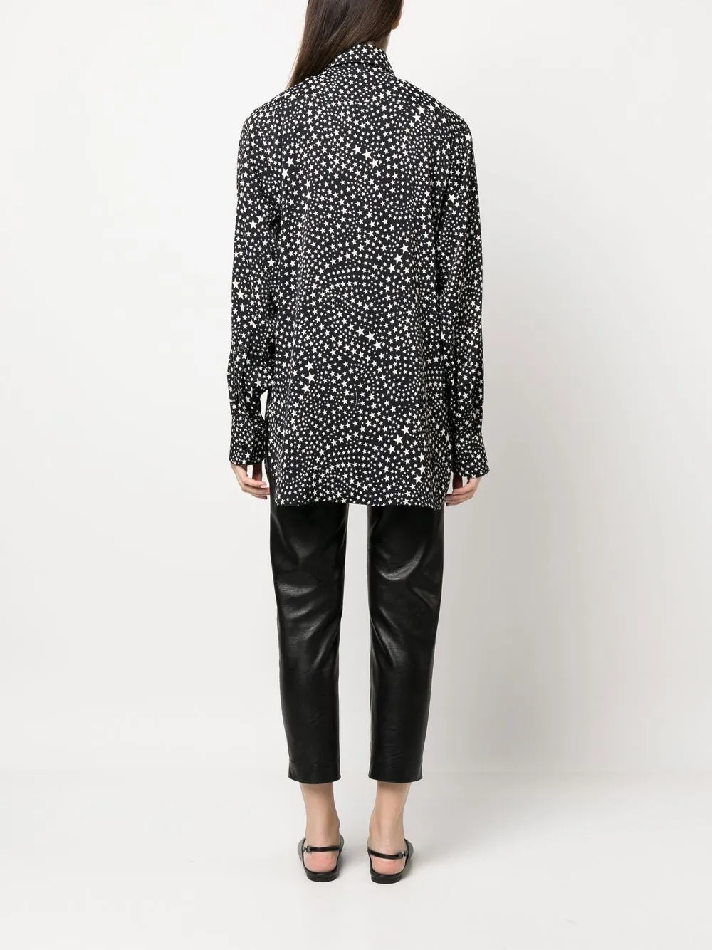 Stella Mccartney Star-print Long-sleeve Shirt In Black