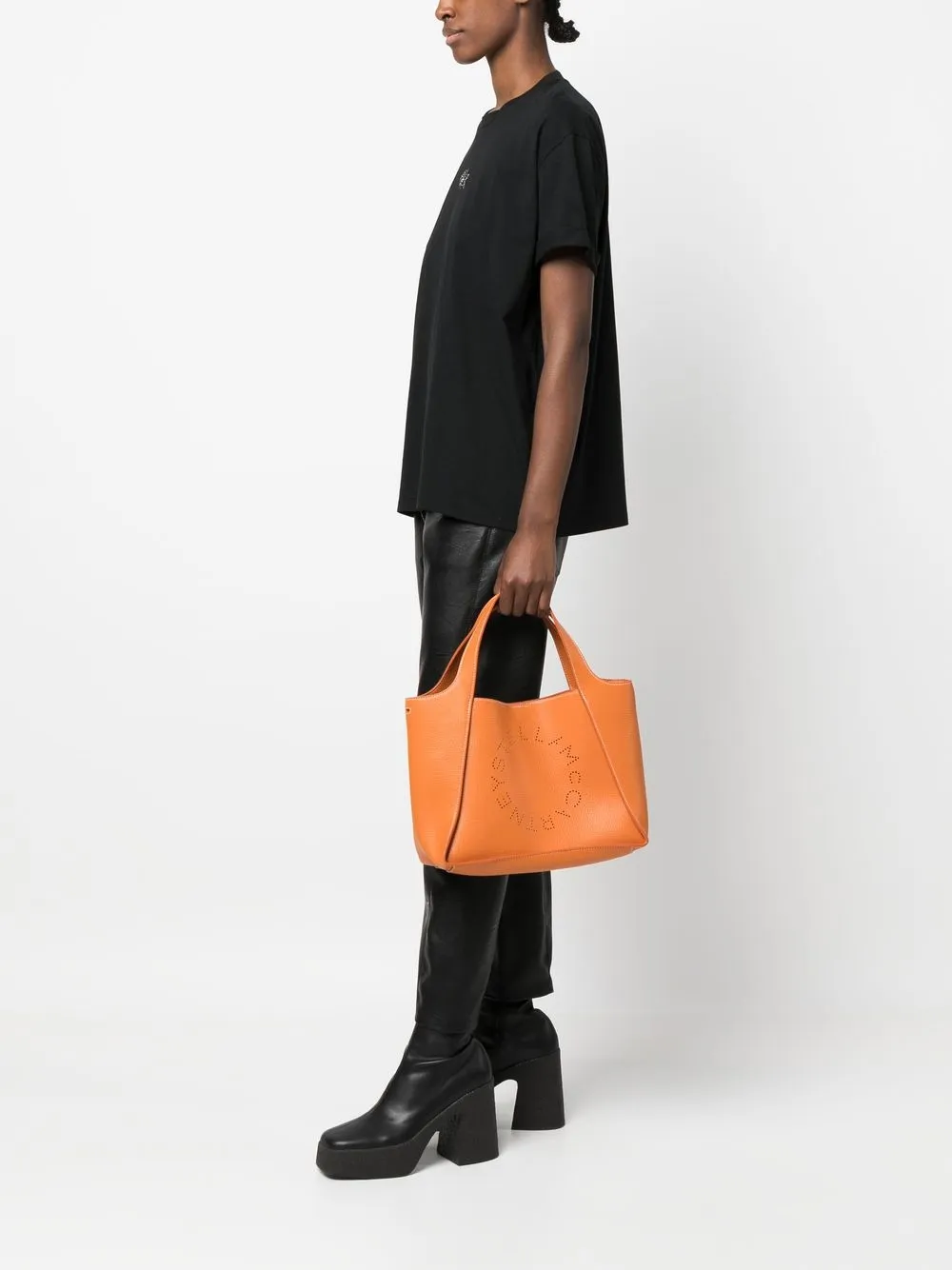 Stella McCartney Stella schoudertas met logo - Oranje