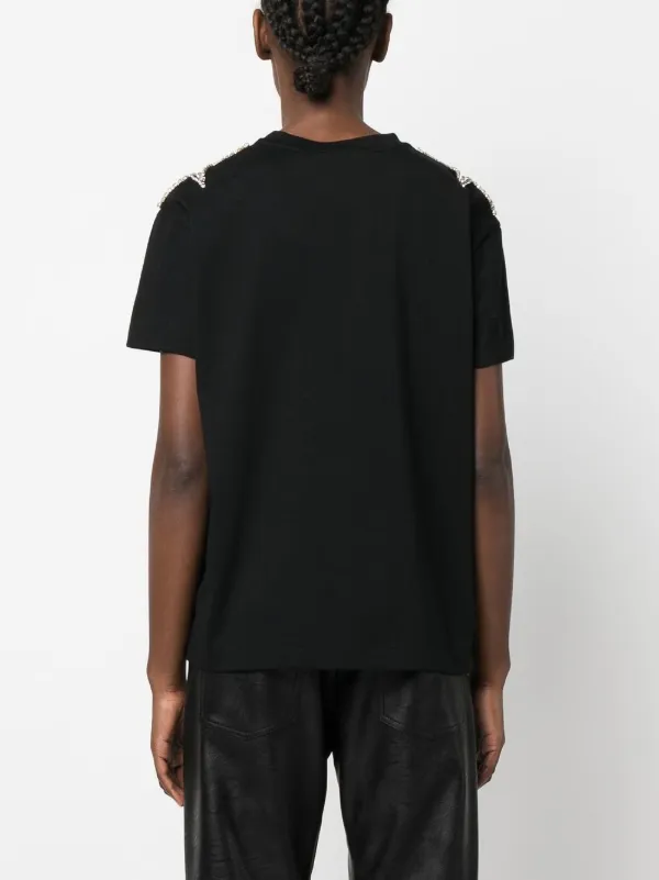 Stella McCartney crystal-embellished short-sleeved T-shirt | Black