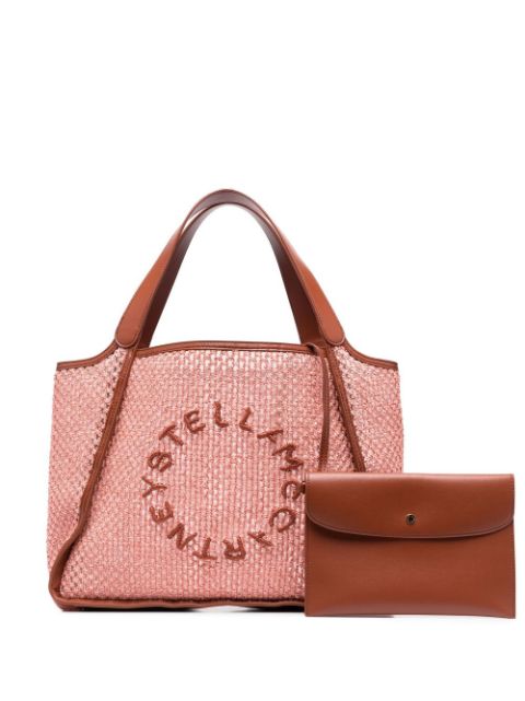 Stella McCartney embroidered-logo woven tote bag Women