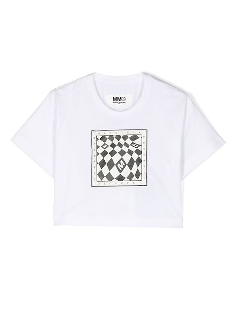 MM6 Maison Margiela Kids graphic-print cropped T-shirt