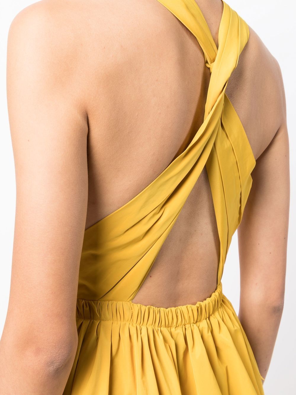 Shop Ulla Johnson Pleated A-line Dress In Yellow