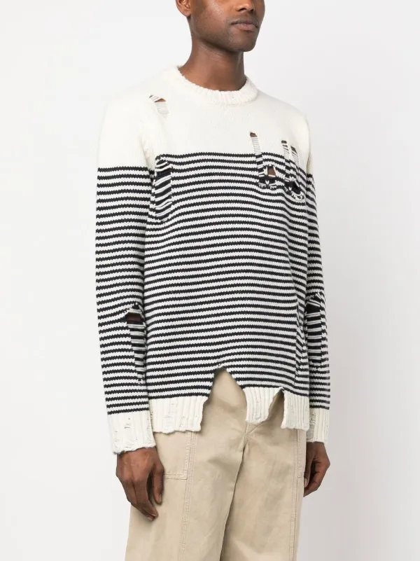 Charles Jeffrey Loverboy ボーダーニット Charles Jeffrey Loverboy ストライプ セーター | ホワイト