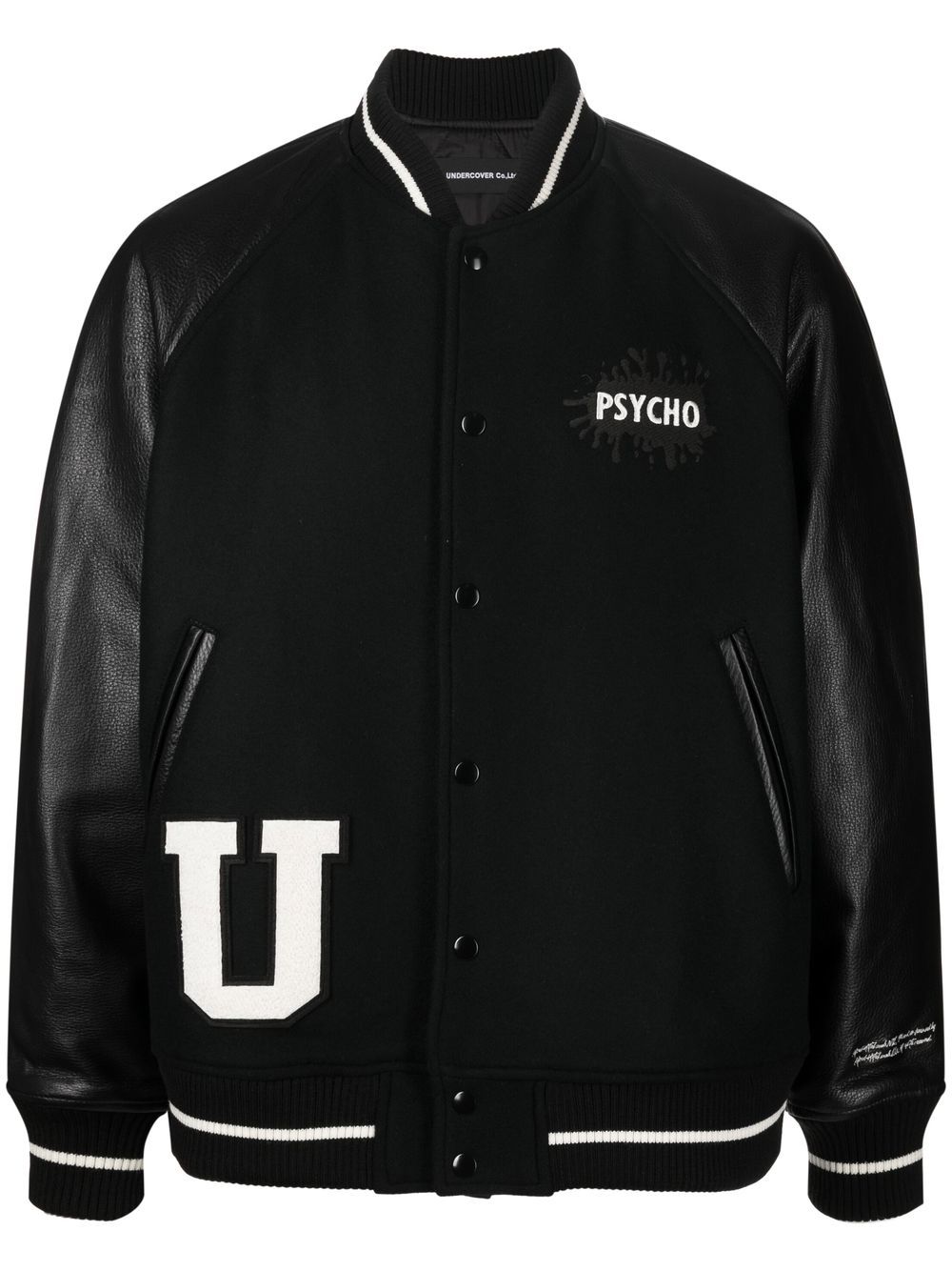 Undercover X Psycho Patch Bomber Jacket In Black