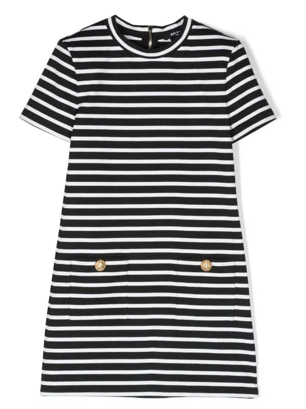 T shirt dress cheap black and white striped