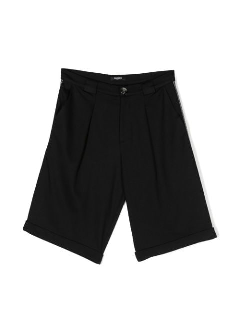 Balmain Kids shorts con tiro medio y pinzas 