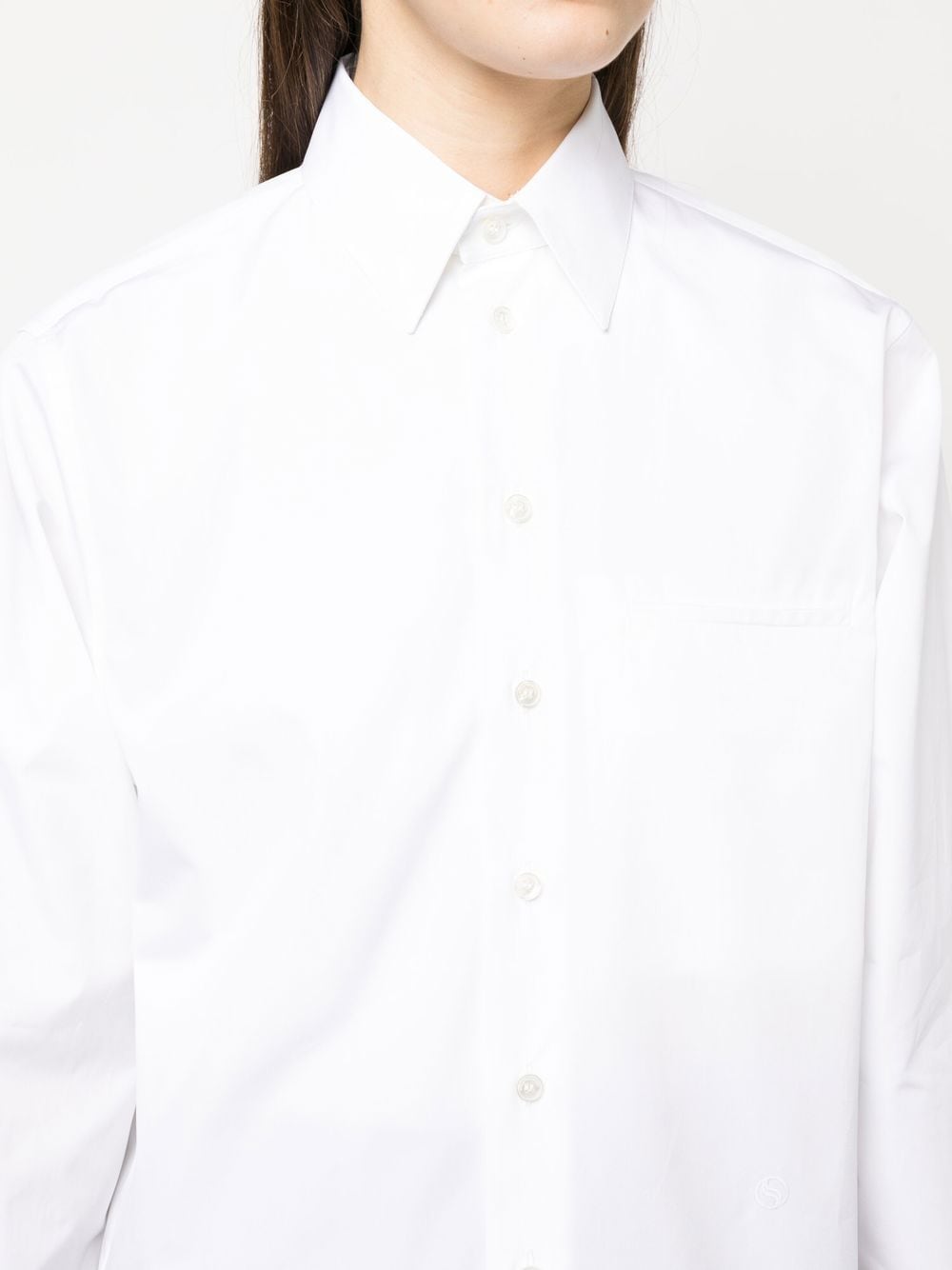 Shop Stella Mccartney Cotton Long-sleeve Shirt In White