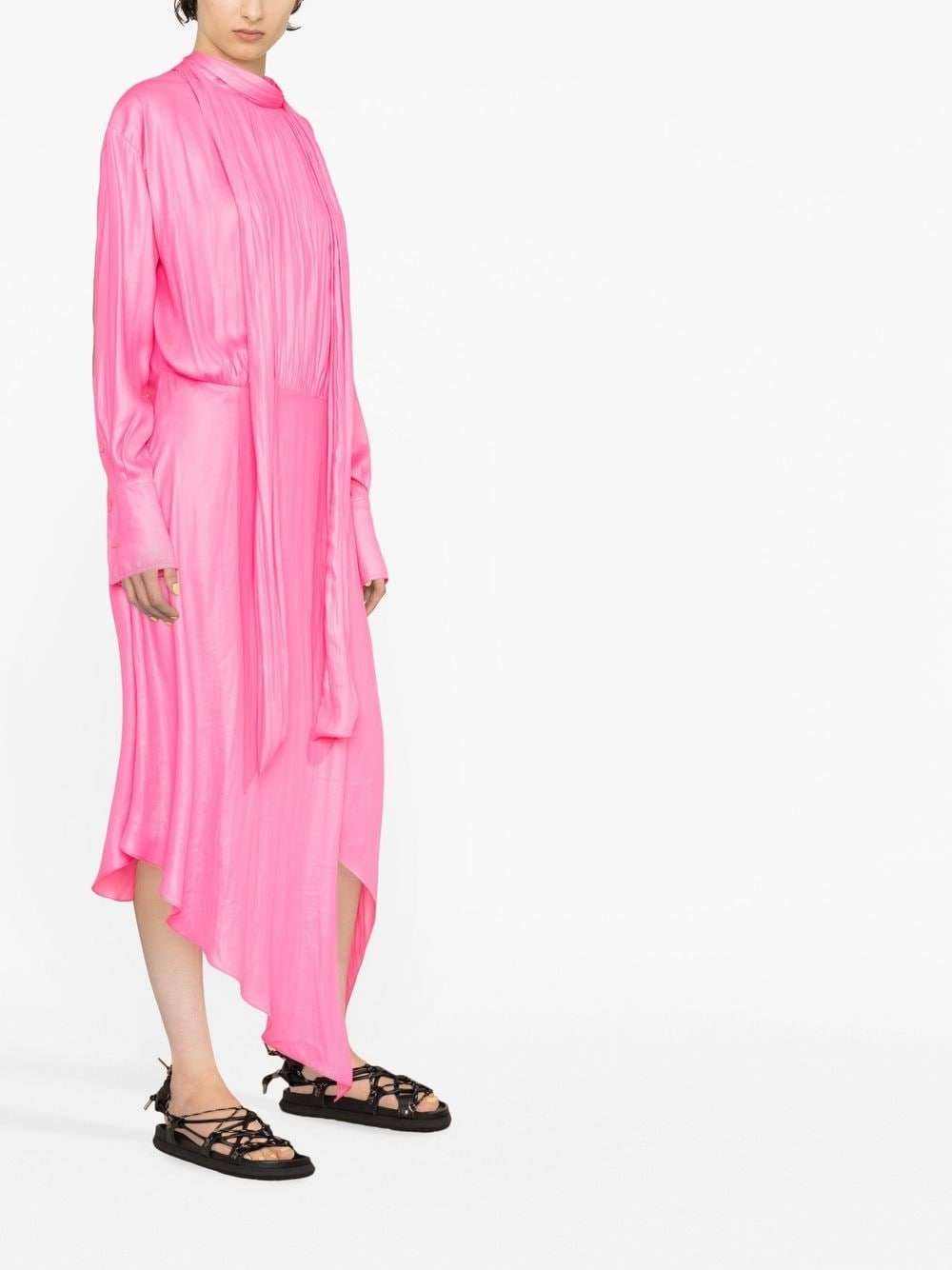 Shop Stella Mccartney Tie-detail Long Dress In Pink
