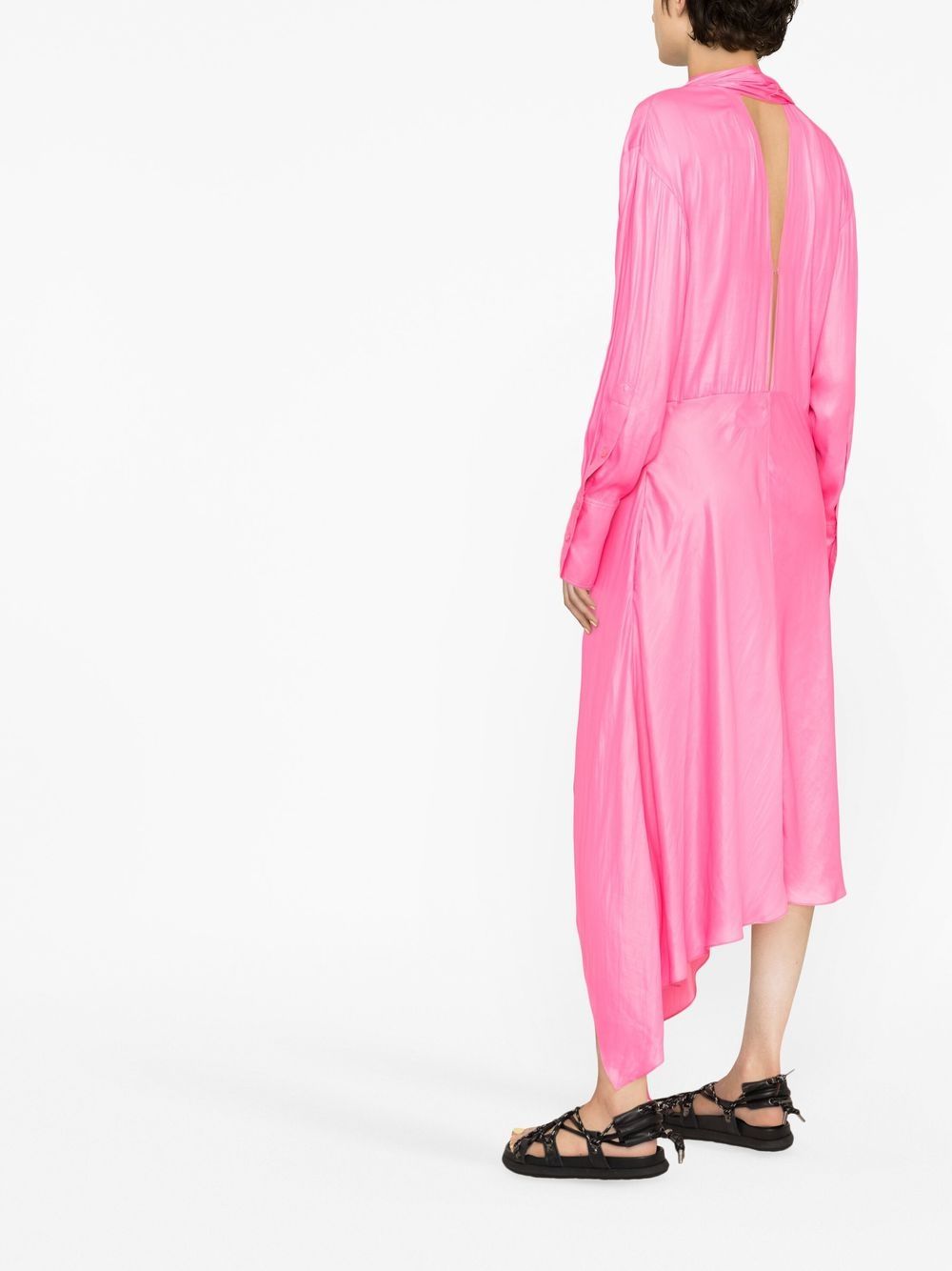 Shop Stella Mccartney Tie-detail Long Dress In Pink