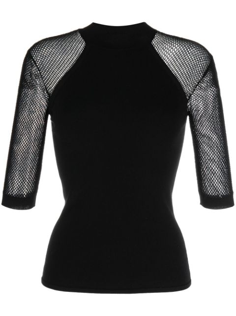 Stella McCartney mesh panelled knitted top Women