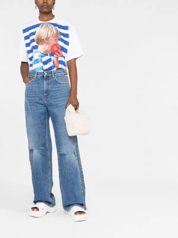 【関税込み】Stella McCartney ブルー ウォッシュ デニム ジレ Stella McCartney zip-detail straight-leg Jeans | Blue | FARFETCH