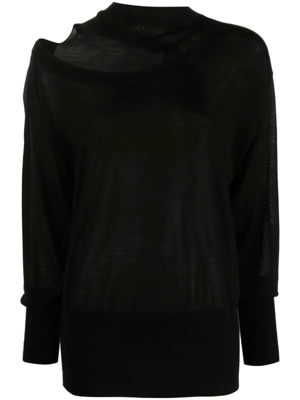 Stella McCartney Cut Out-detail Knitted Top in Black