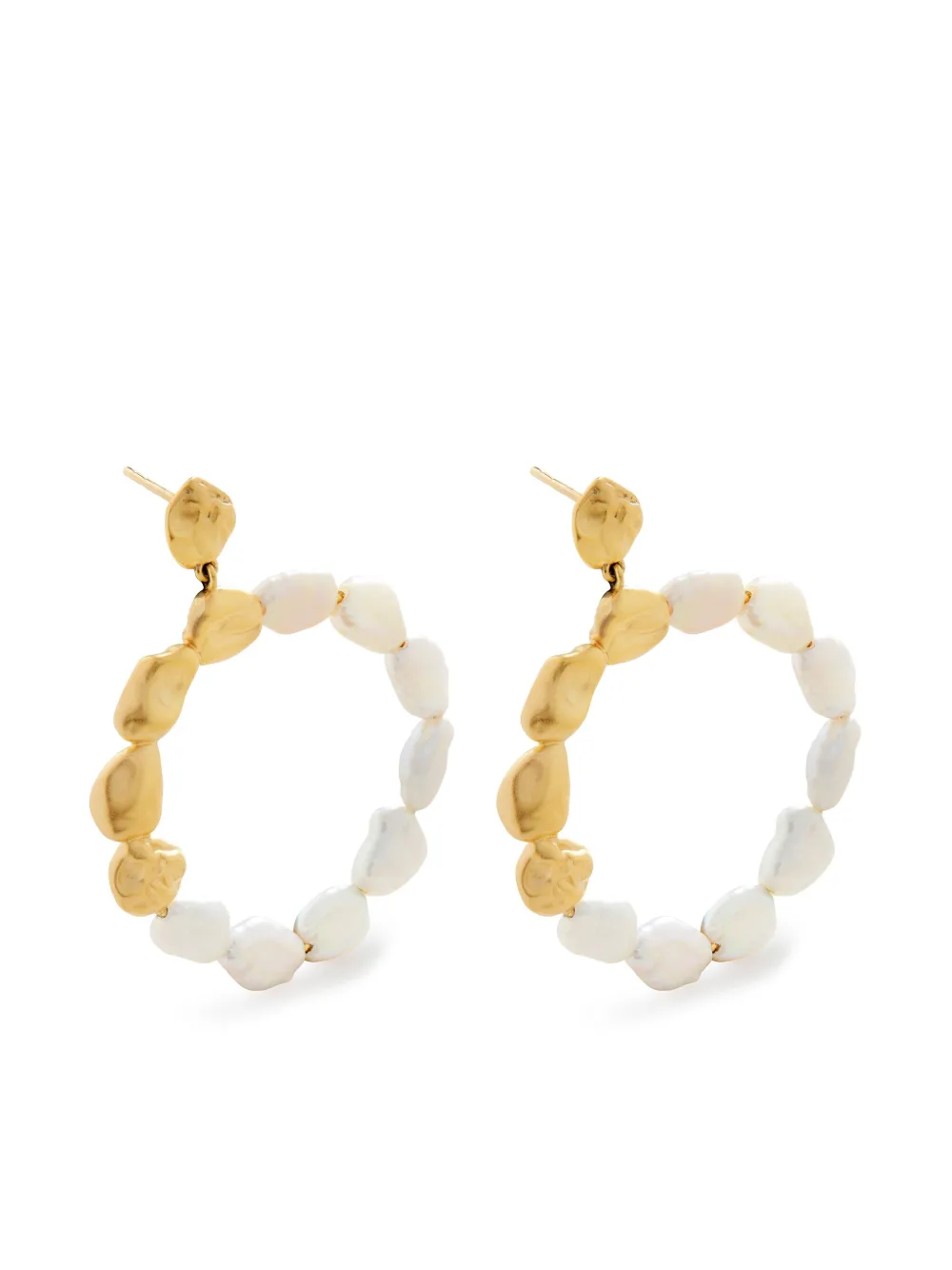 Shop Monica Vinader Pearl Dangle Earrings In Gold