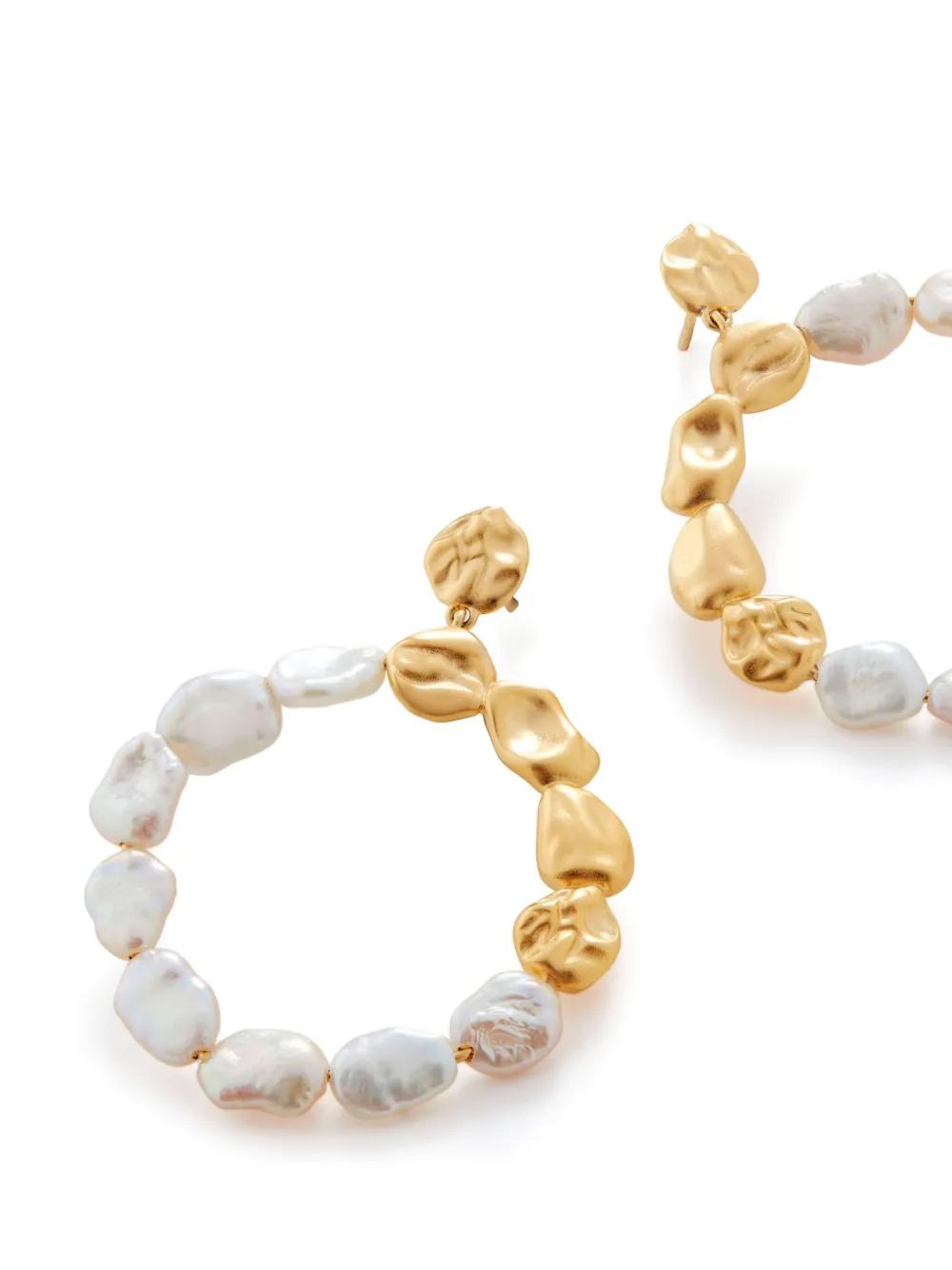 Shop Monica Vinader Pearl Dangle Earrings In Gold