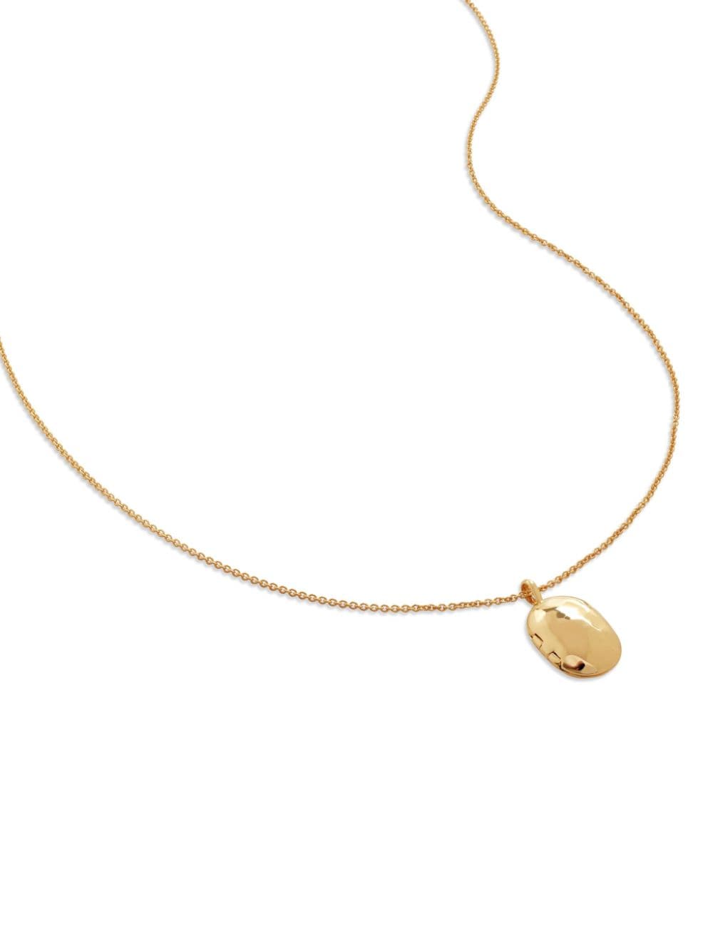 Shop Monica Vinader Mini Locket Adjustable-length Necklace In Gold