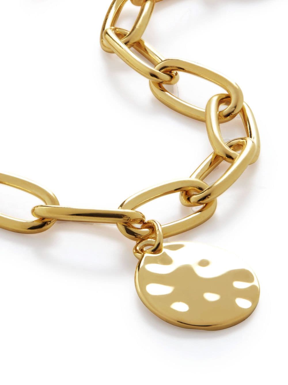 Shop Monica Vinader Id Chain-link Charm Bracelet In Gold