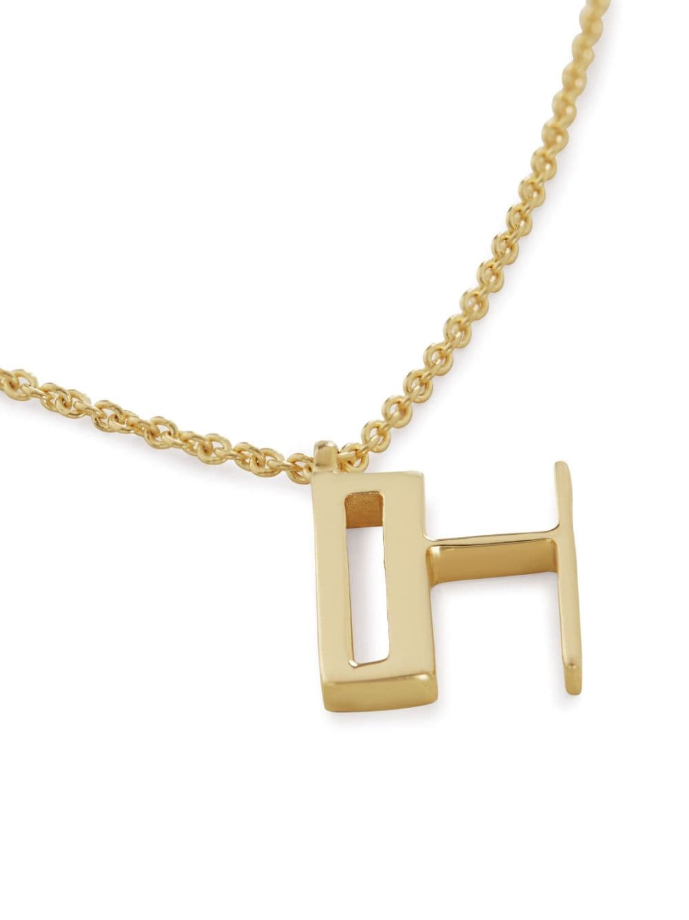 Shop Monica Vinader Alphabet H-pendant Necklace In Gold