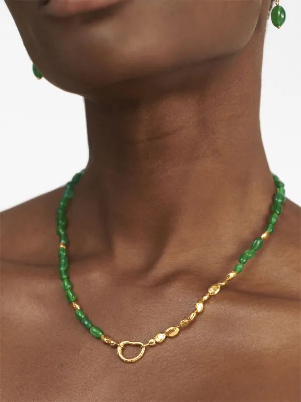 Monica Vinader Rio Onyx Beaded Necklace Green FARFETCH