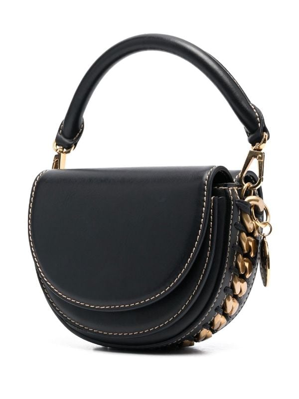 Stella McCartney - Frayme chain-detail shoulder bag - women - Polyurethane/Polyamide - One Size - Black