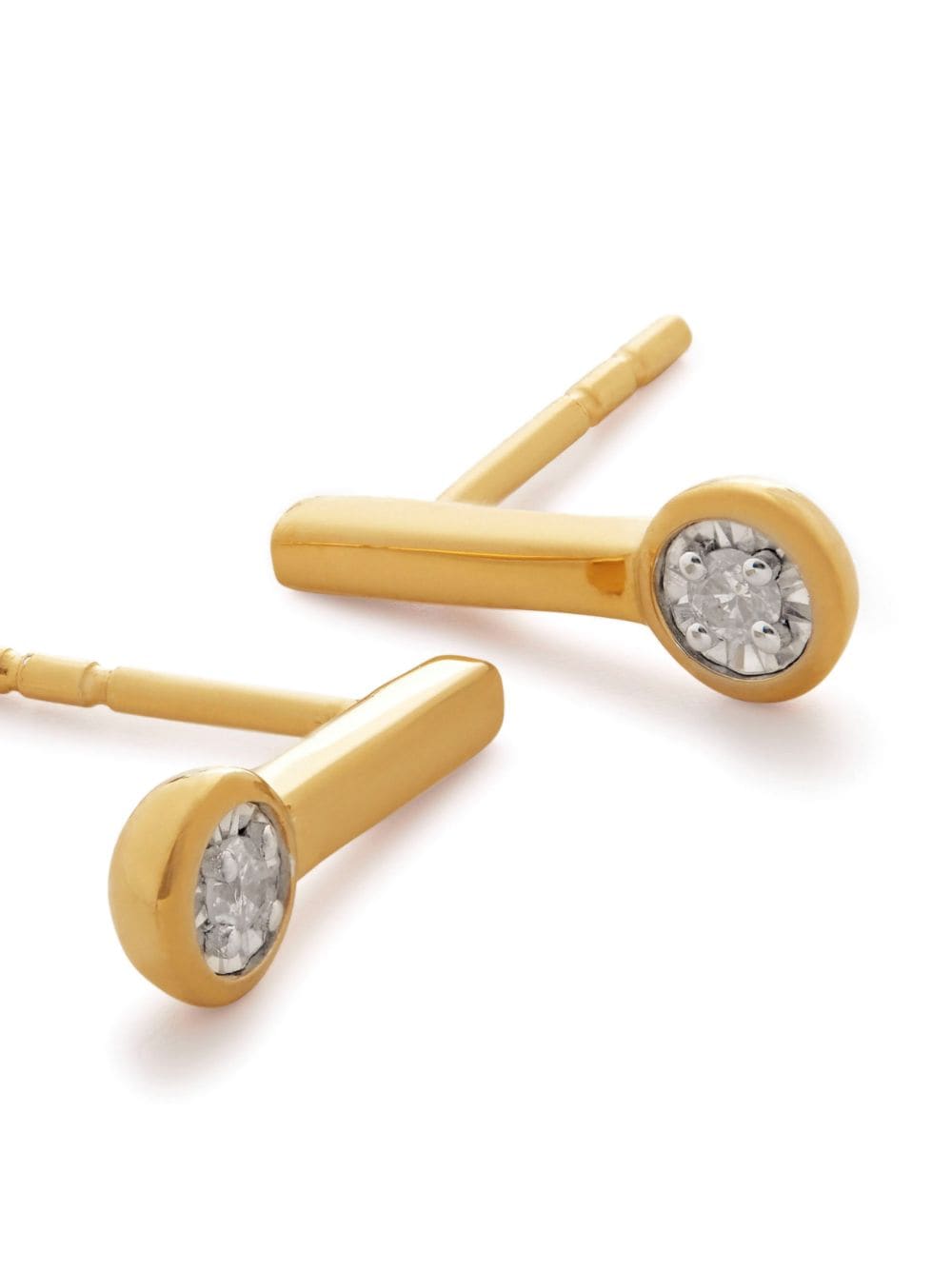 Shop Monica Vinader Essential Drop Diamond Earrings In Gold