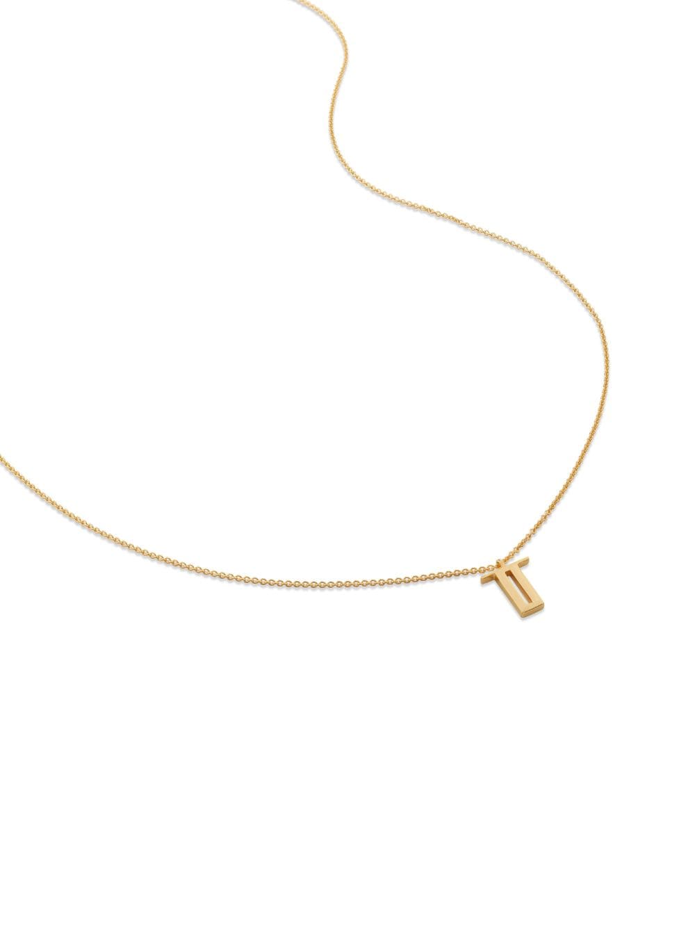Shop Monica Vinader Alphabet T-pendant Necklace In Gold
