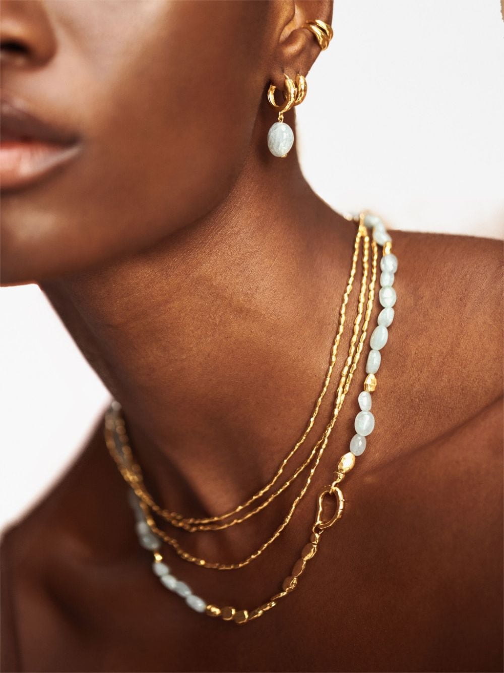 Shop Monica Vinader Dangle-design Earrings In Gold