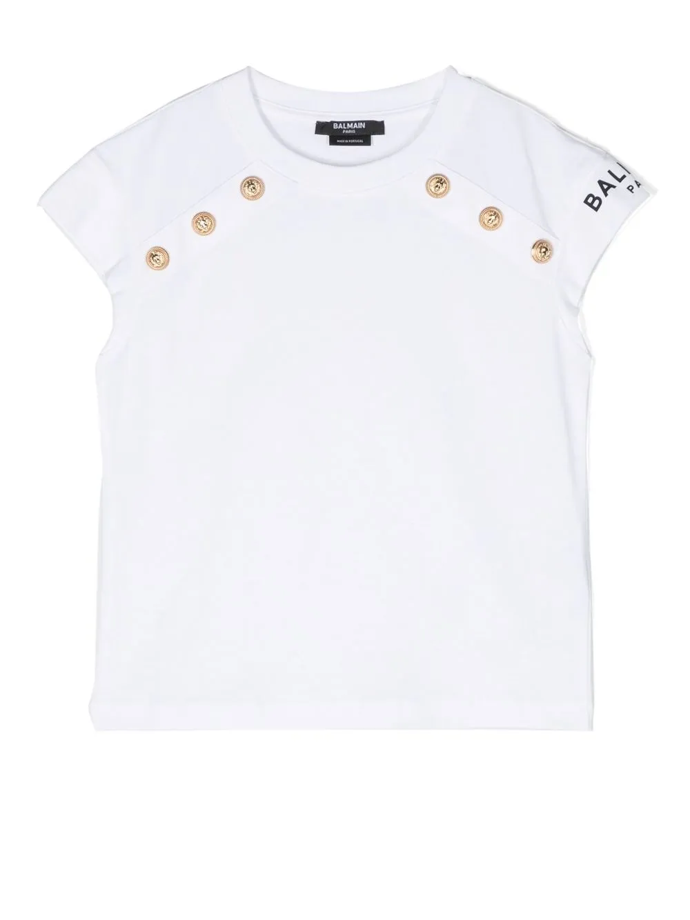 

Balmain Kids buttoned logo-print T-shirt - White