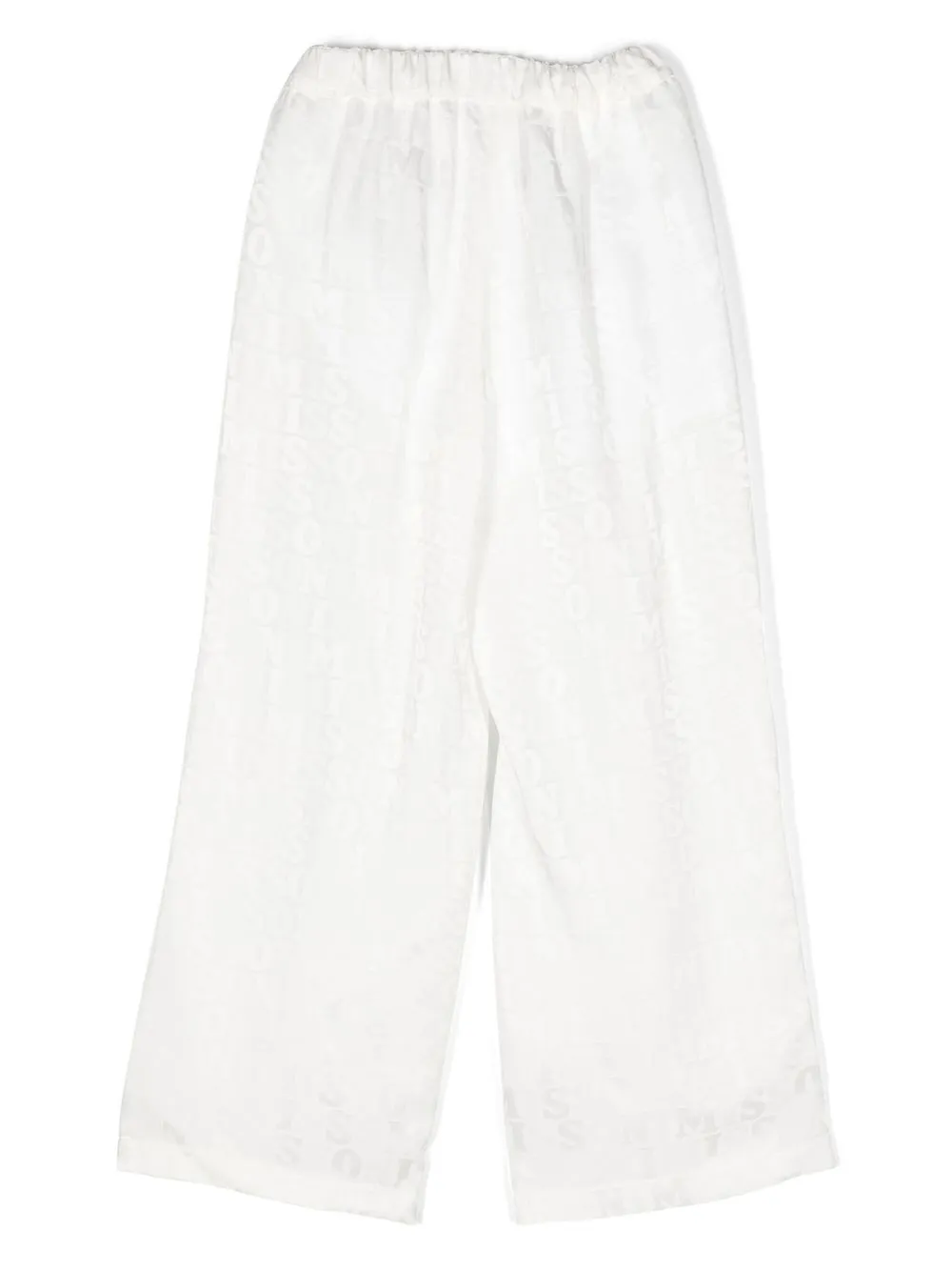 Missoni Kids monogram-jacquard drawstring trousers - Wit