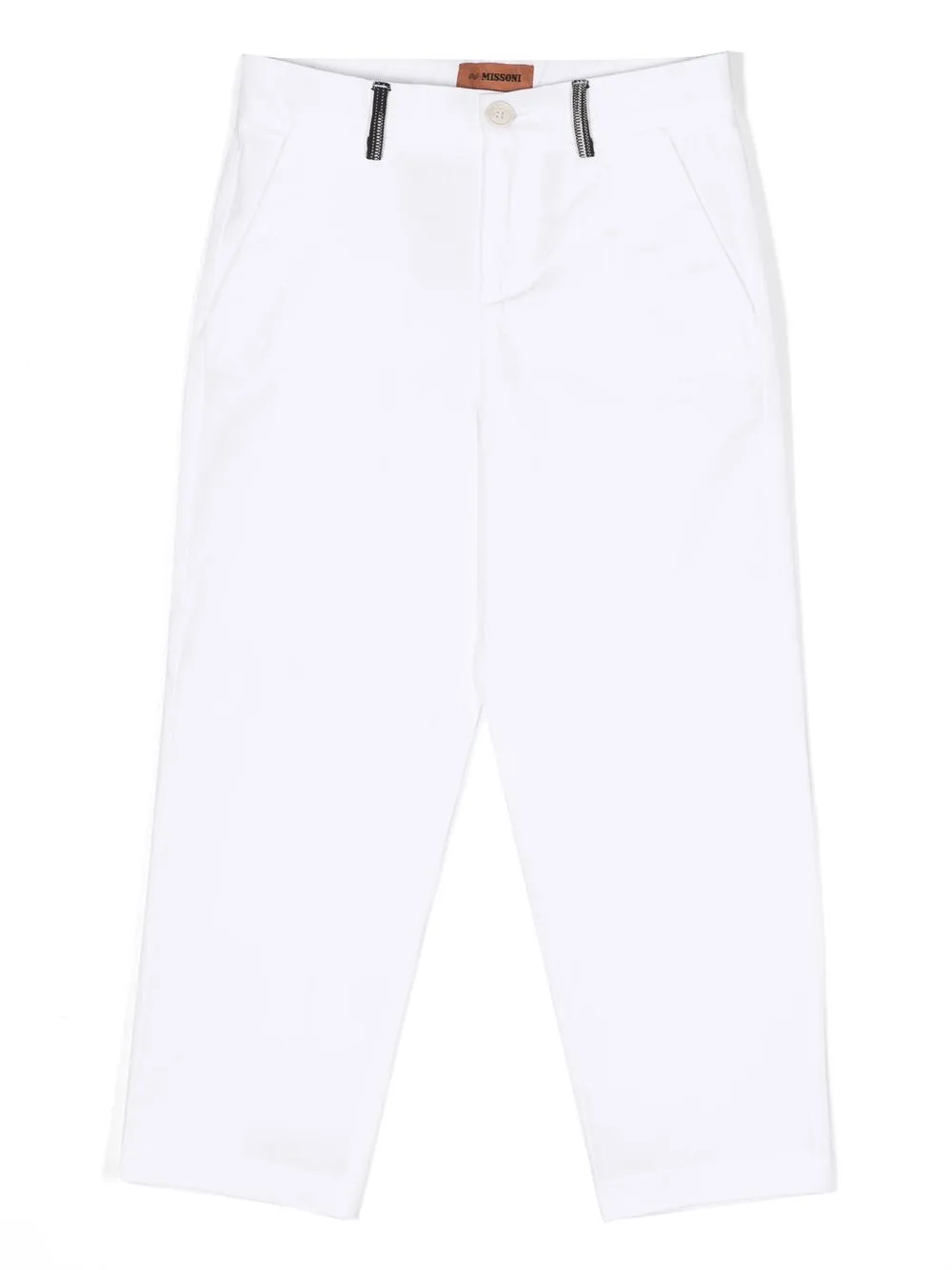 

Missoni Kids pantalones rectos con detalle tejido - Blanco