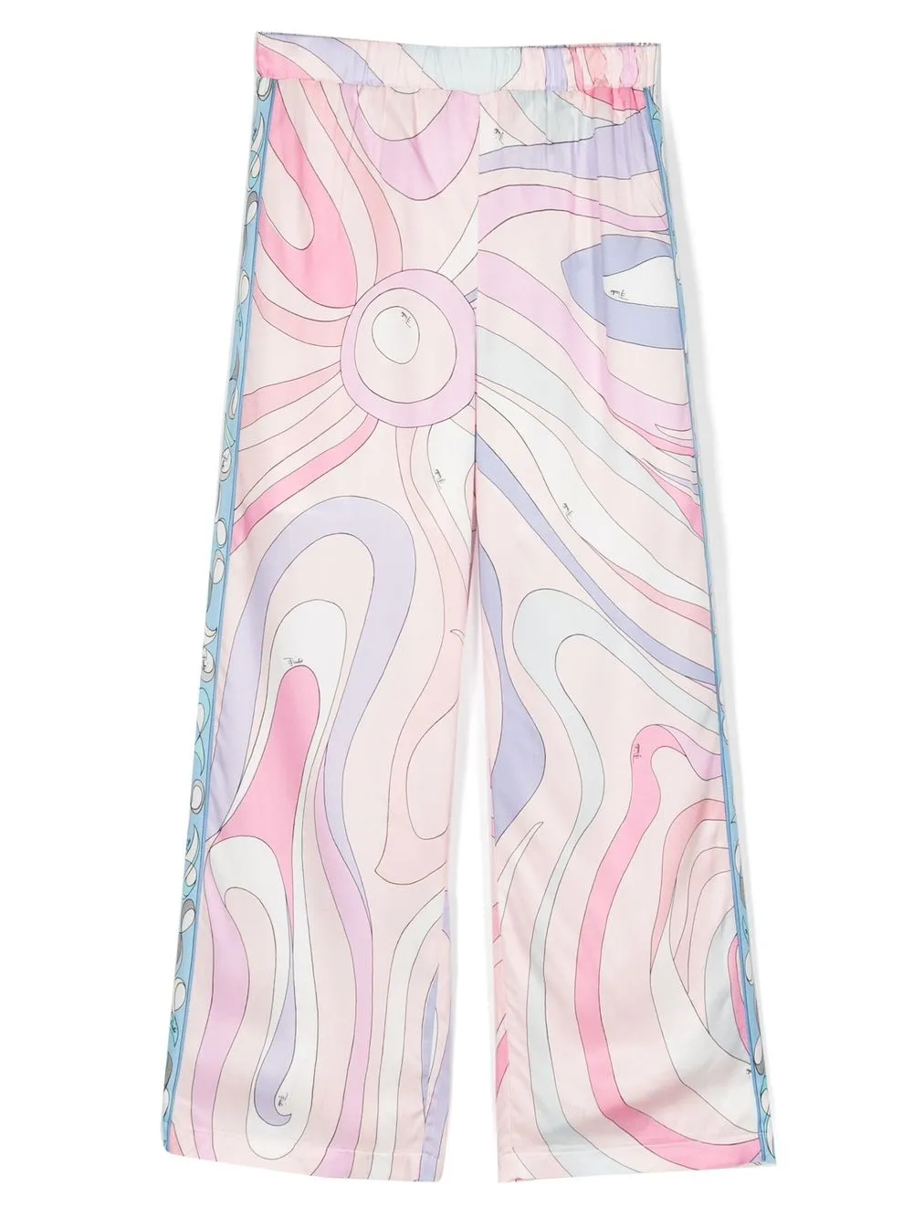 

PUCCI Junior pantalones de satén con estampado abstracto - Rosado