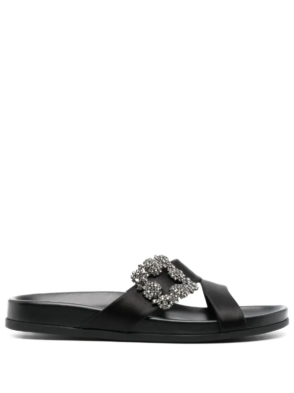 Black satin best sale slippers