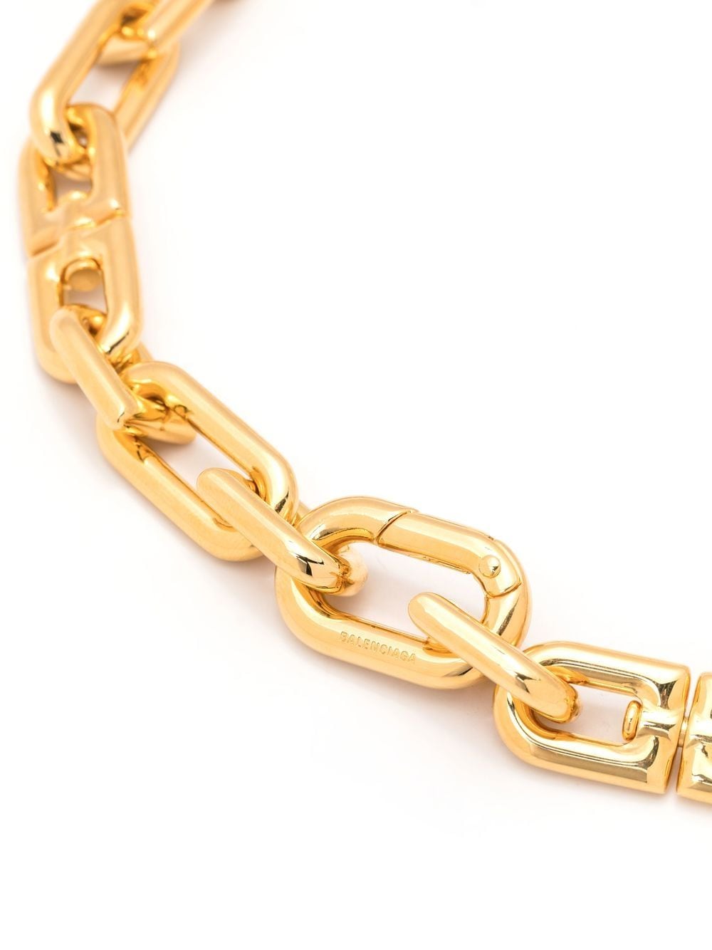 Shop Balenciaga B-chain Thin Necklace In Gold