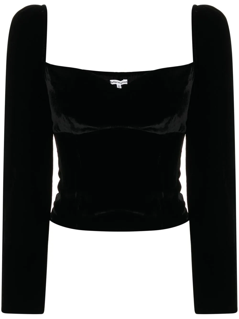 

Reformation Monroe sweetheart-neck velvet top - Black