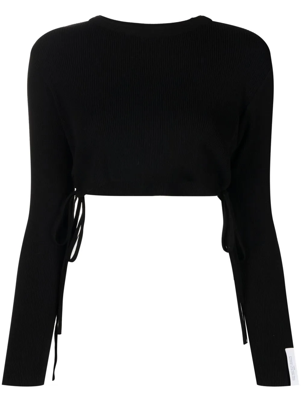 

Rokh side tie-detail cropped T-shirt - Black