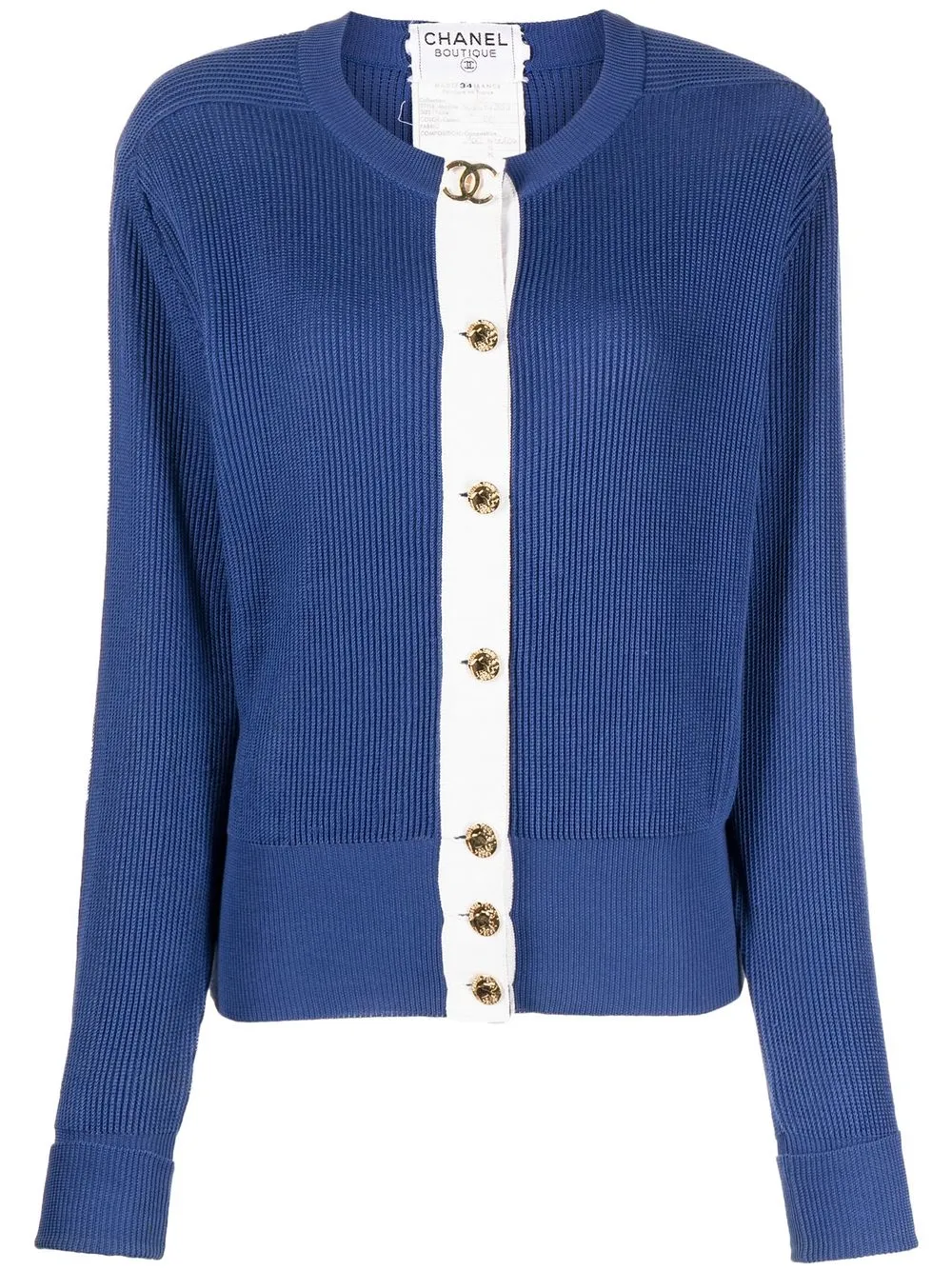 Chanel blue clearance cardigan