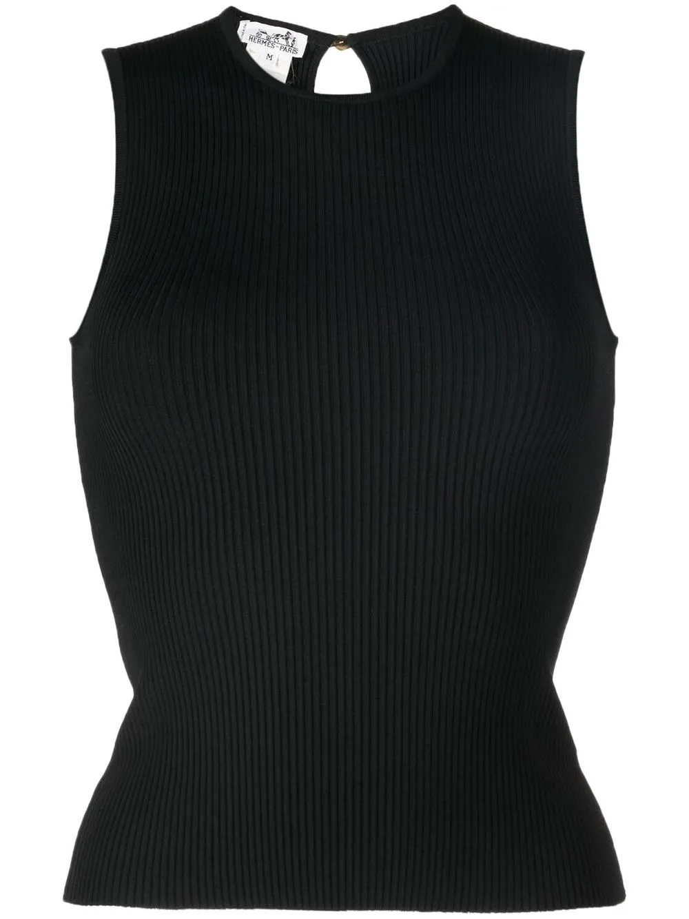 

Hermès 1990-2000 pre-owned fitted ribbed top - Black