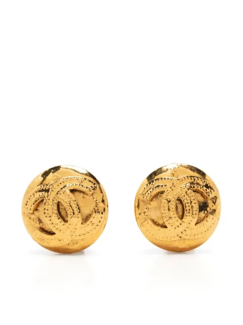 CHANEL Pre-Owned 1994 CC button earrings