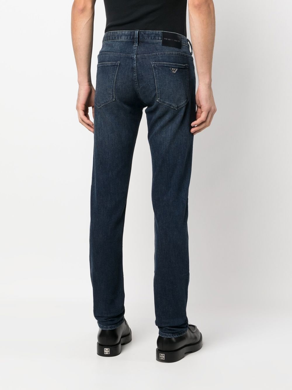 Shop Emporio Armani Low-rise Skinny Jeans In Blue