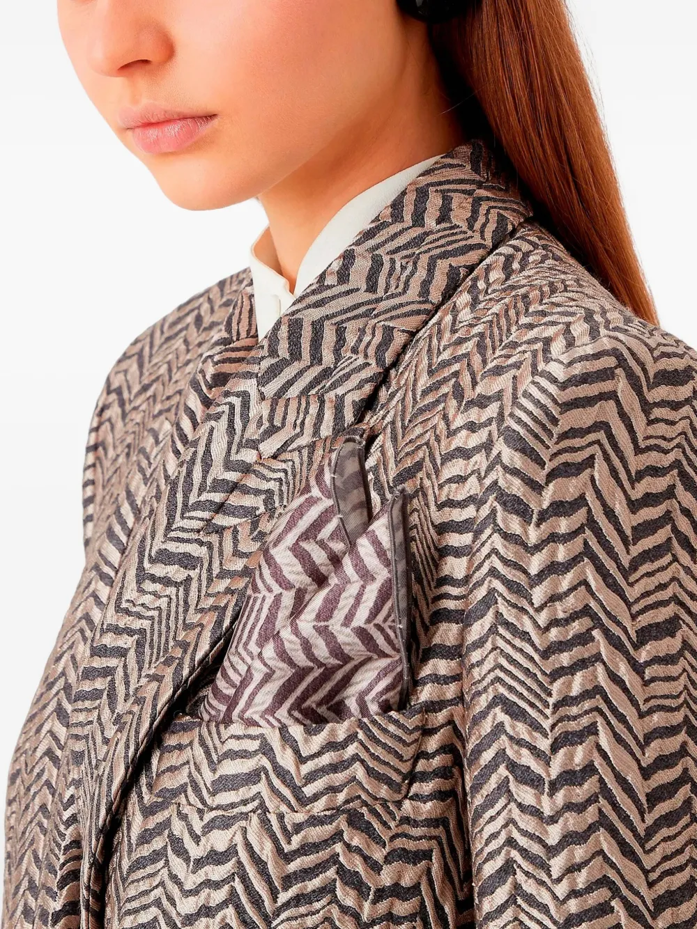 Emporio Armani Herringbone Double-breasted Blazer In Black