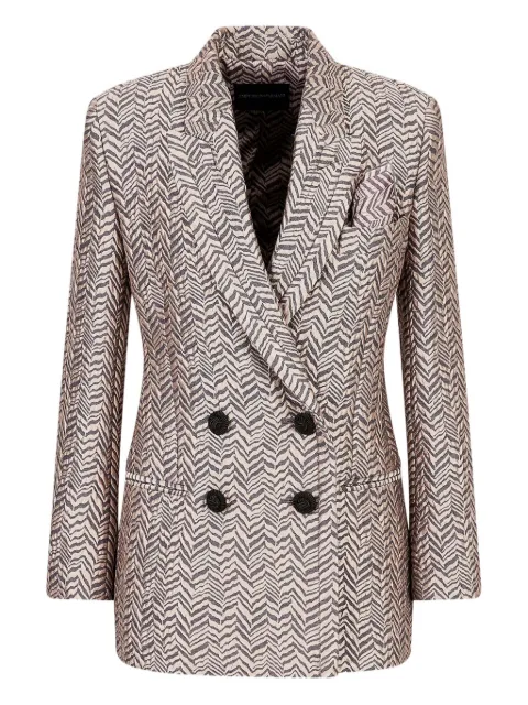 Emporio Armani herringbone double-breasted blazer