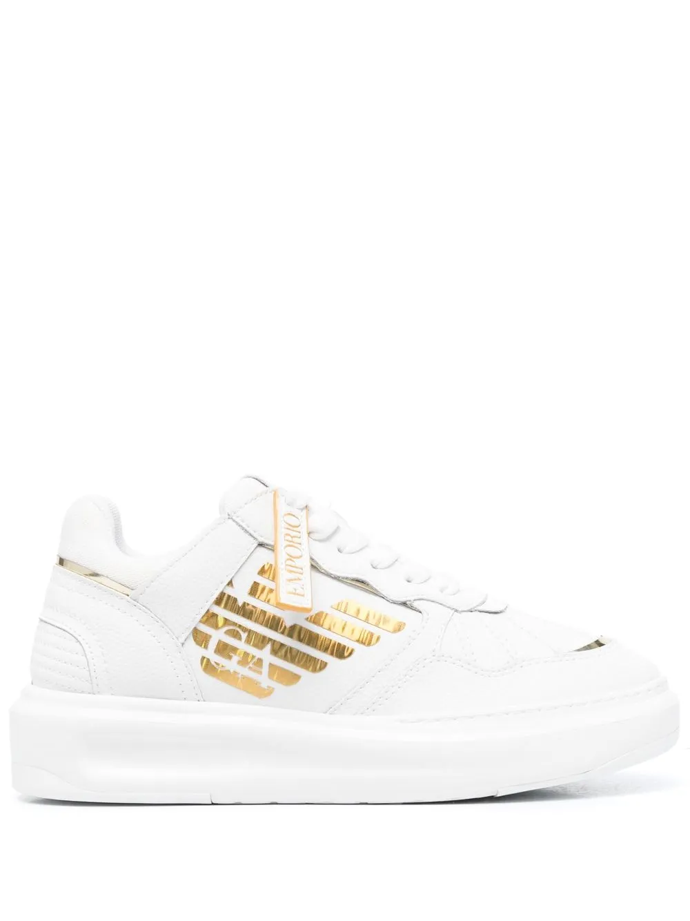 

Emporio Armani logo-print low-top sneakers - White