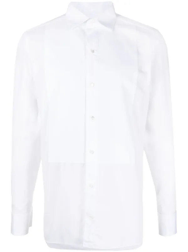 Zegna Panelled Evening Shirt in White