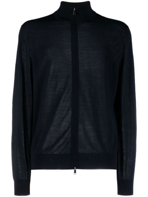 Zegna fine knit wool zip-up cardigan