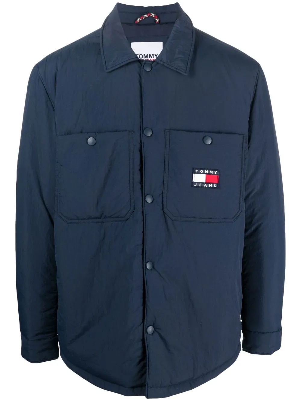 

Tommy Jeans logo-embroidered longsleeved padded coat - Blue